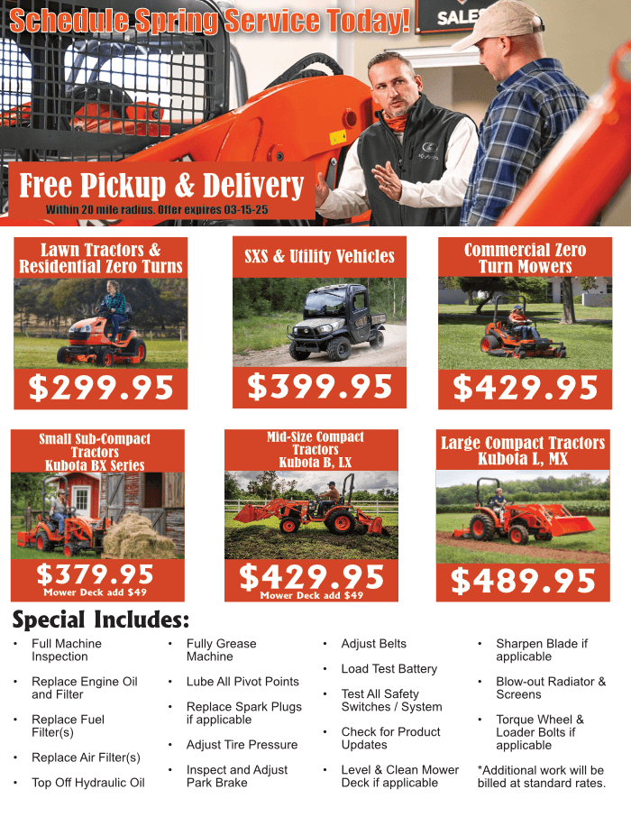 Free Pickup and Delivery withing 20 mile radius