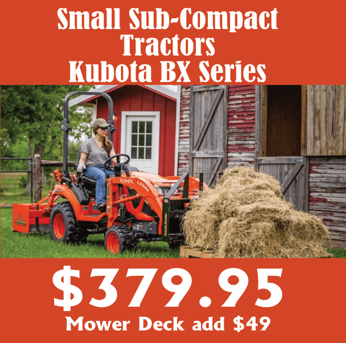 Small Sub-Compact Tractors Kubota BX Series Spring Service Special