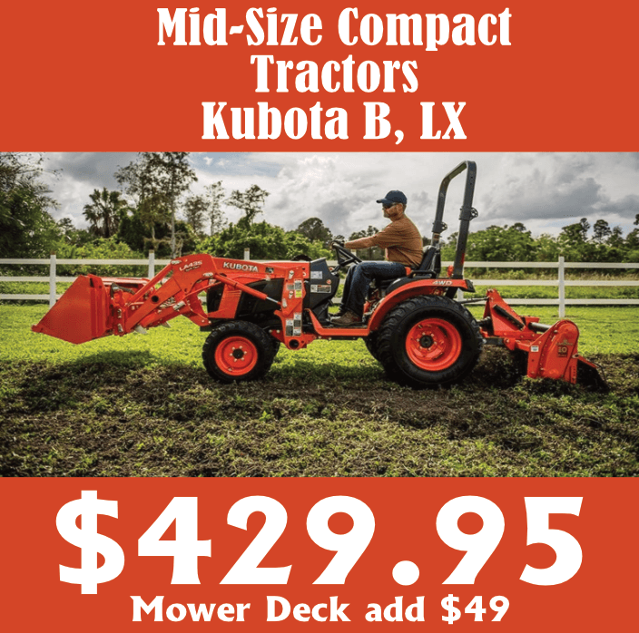 Mid-Size Compact Tractors Kubota B, LX Series Spring Service Special